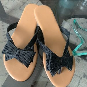 Black Bow Sandals